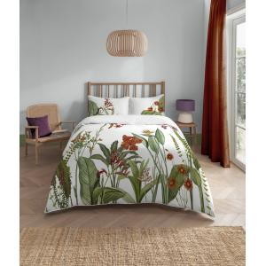 Housse de couette fleurs tropicales lit 2 personnes