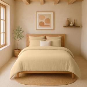 Housse de couette gaze de coton ecru 240x220 cm