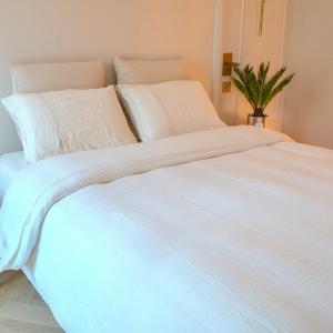 Housse de couette gaze de coton écrue 200x200 cm