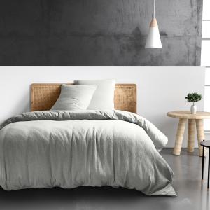 Housse de couette gaze de coton gris glacier 240x220 cm