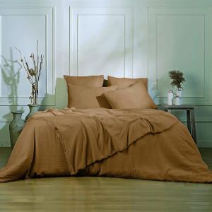Housse de couette gaze de coton noisette 240x220