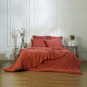 Housse de couette gaze de coton rouge toscane 240x220