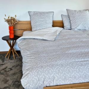 Housse de couette grise en percale de coton 200x200cm