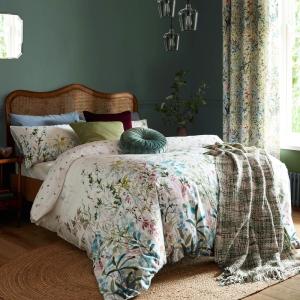 Housse de couette herbier en satin de coton multicolore 200…