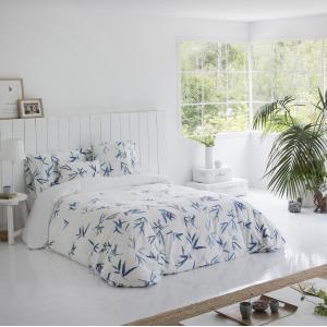 Housse de couette imprimé en percale Coton Bleu 240x220 cm