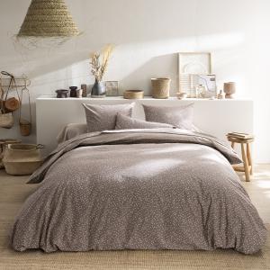 Housse de couette imprimée en bambou marron 260x240