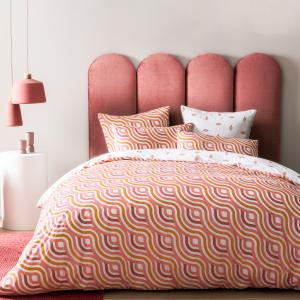 Housse de couette imprimée percale de coton BIO Terracotta…