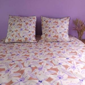 Housse de couette Iris rose Dimension - 240x220