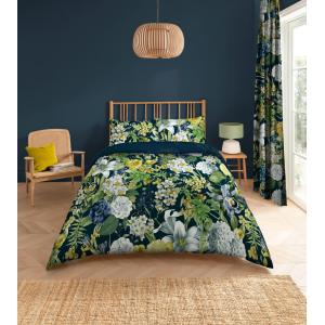 Housse de couette jardin fleuri en satin de coton 200x200cm