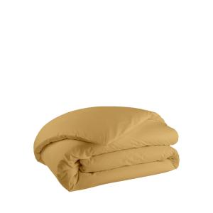 Housse de couette jaune curry en percale de coton - Jaune c…