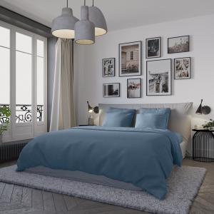 Housse de couette   jersey coloris denim 240x260 cm