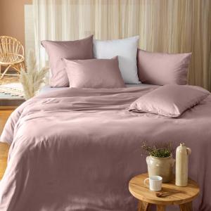 Housse de couette  lavé bio  rose 140 x 200 cm