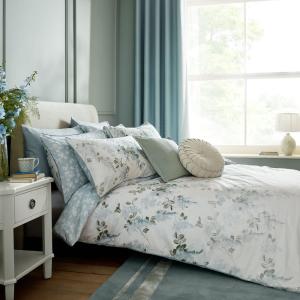 Housse de couette lilas mauve en satin de coton bleu 200x20…