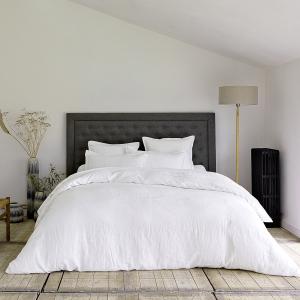 Housse de couette lin blanc 140x200 cm