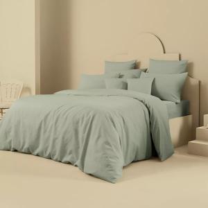Housse de couette  lin & coton vert 240x220 cm