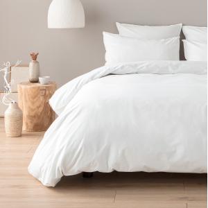 Housse de couette percale coton blanc 140x200