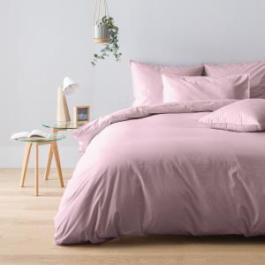 Housse de couette percale coton lavée lila 240x220