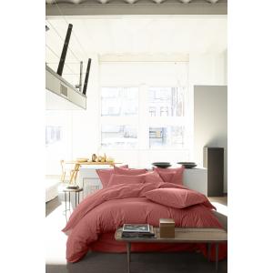 Housse de couette percale coton vieux rose 260x240 cm