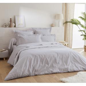 Housse de couette percale de 200 80 fils  gris clair 200x200