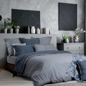 Housse de couette  percale de coton 80 fils/cm² gris 240x22…