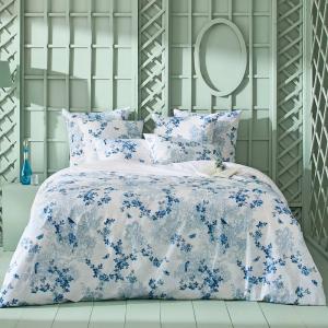 Housse de couette  percale de coton bleu 240x220 cm