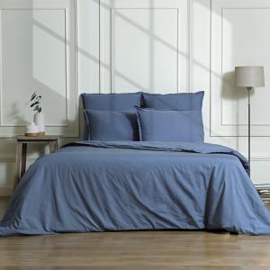 Housse de couette percale de coton denim 260x240