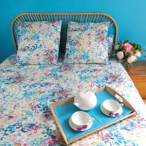 Housse de couette Reflets turquoise Dimension - 240x260