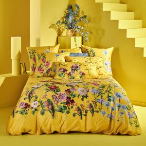 Housse de couette  satin de coton 120 fils/cm² jaune 240x22…