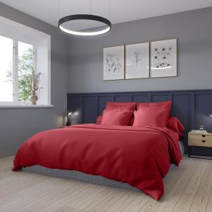 Housse de couette   Satin de coton Coloris Rouge 240x260 cm…