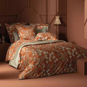 Housse de couette  satin de coton orange 240x220 cm