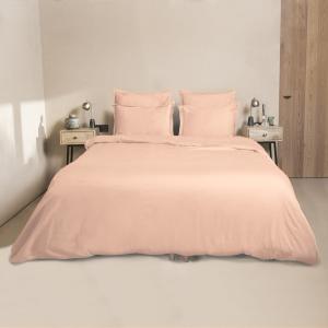 Housse de couette satin de coton rose 200x200