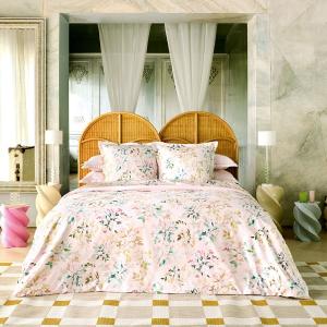 Housse de couette satin rose clair 240x220 cm