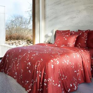 Housse de couette satin rouge 260x240 cm