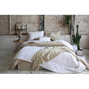 Housse de couette Stonewashed  en lin craie 260 x 240 cm