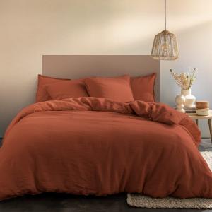 Housse de couette unie en lin lavé Sienne 260x240cm