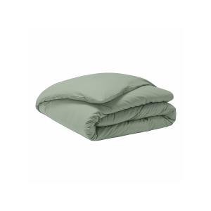Housse de couette unie en percale de coton vert 140x200
