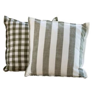 Housse de coussin 100% coton rayures et vichy lourmarin kak…