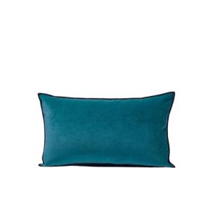 Housse de coussin 28x47 cm Bleu canard et bourdon noir