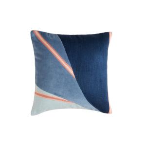 Housse de coussin 40x40 cm Bleu marin et rose