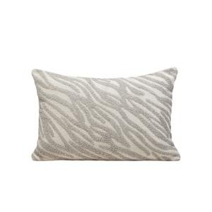 Housse de coussin 40x60 cm ivoire et cendré