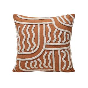 Housse de coussin 50x50 cm Havane et ivoire