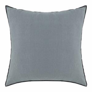 Housse de coussin 85x85 cm Vert et bourdon noir en Lin