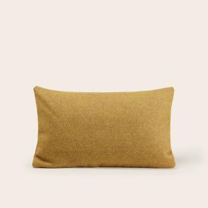 Housse de coussin à  en 100% laine chinée Jaune