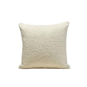 Housse de coussin à  en Bouclette à l'aspect laineux Beige