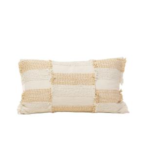 Housse de coussin à  en Coton brodé à la finition frangée N…