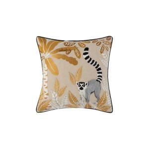 Housse de coussin à  en Coton brodé, finition passepoil Mul…