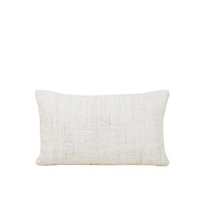 Housse de coussin à  en Jacquard effet tweed bouclé Blanc