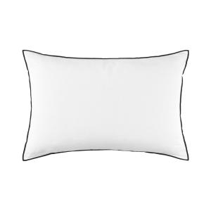 Housse de coussin à  en Lin lavé légèrement froissé Blanc…