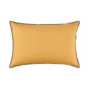 Housse de coussin à  en Lin lavé légèrement froissé Jaune…