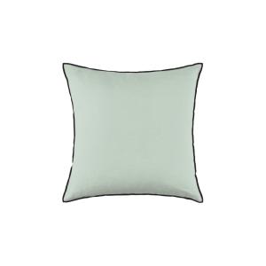 Housse de coussin à  en Lin lavé légèrement froissé Vert…
